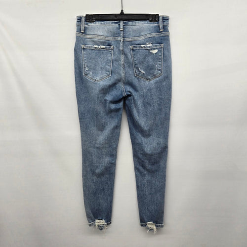 Vervet Blue High Rise Distressed Skinny Jeans Button Fly Stretch Denim -Size 30