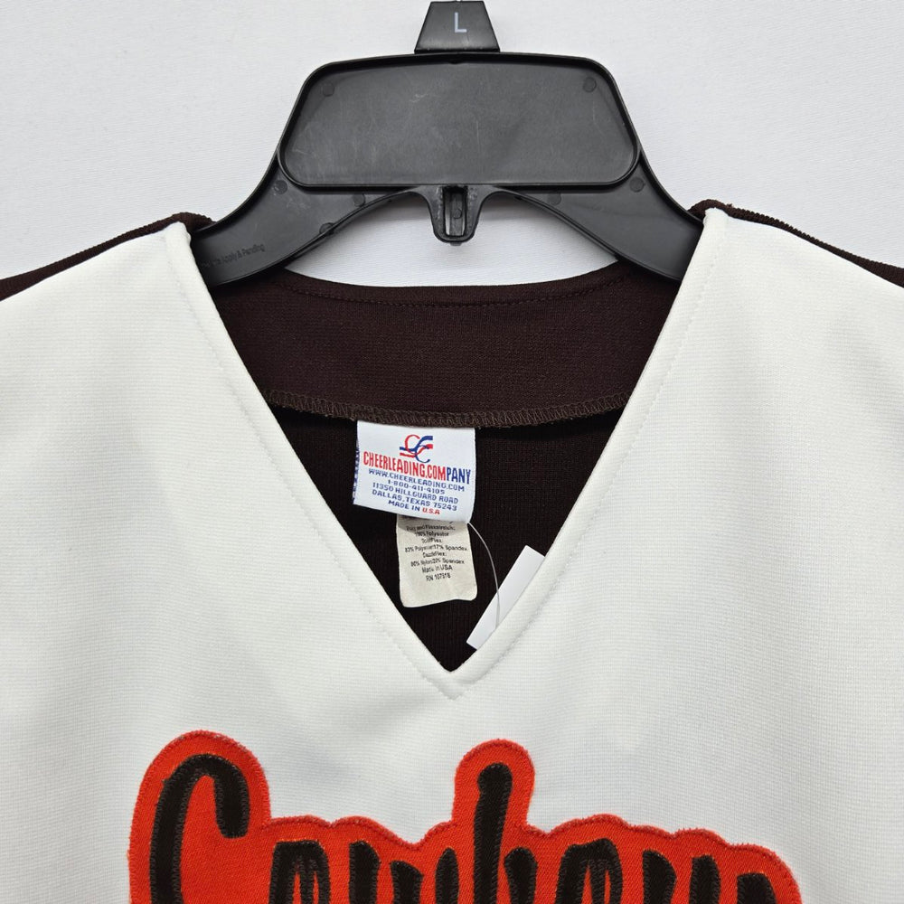 Cowboys Cheerleading Uniform Top Brown Orange White Retro Size 8