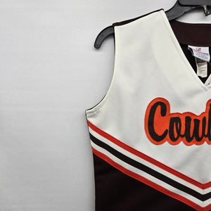 Cowboys Cheerleading Uniform Top Brown Orange White Retro Size 8