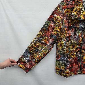 Vintage Erin London Multicolor Abstract Zip Jacket Size L