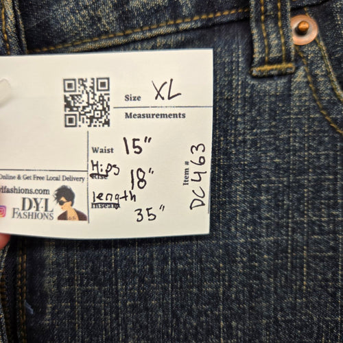 Le Château Junior Girl Denim Maxi Dark Wash Button Detail Y2K -Skirt Size M