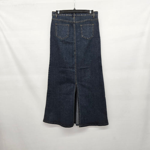 Le Château Junior Girl Denim Maxi Dark Wash Button Detail Y2K -Skirt Size M
