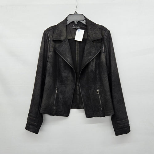 Charlie B Black Faux Suede Moto Jacket - Size L