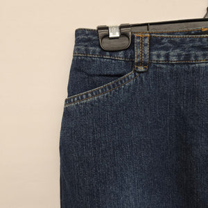 Vintage Contrast Jeans Dark Blue Denim Maxi Skirt - Size 3