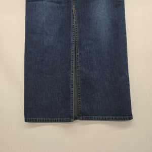 Vintage Contrast Jeans Dark Blue Denim Maxi Skirt - Size 3