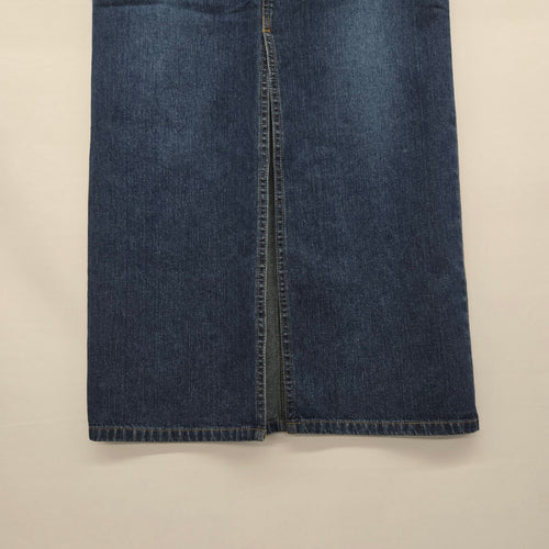 Vintage Contrast Jeans Dark Blue Denim Maxi Skirt - Size 3