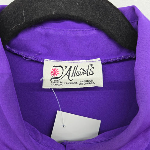 Vintage D'Allaird's Purple Button Front Blouse - Size M