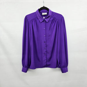 Vintage D'Allaird's Purple Button Front Blouse - Size M