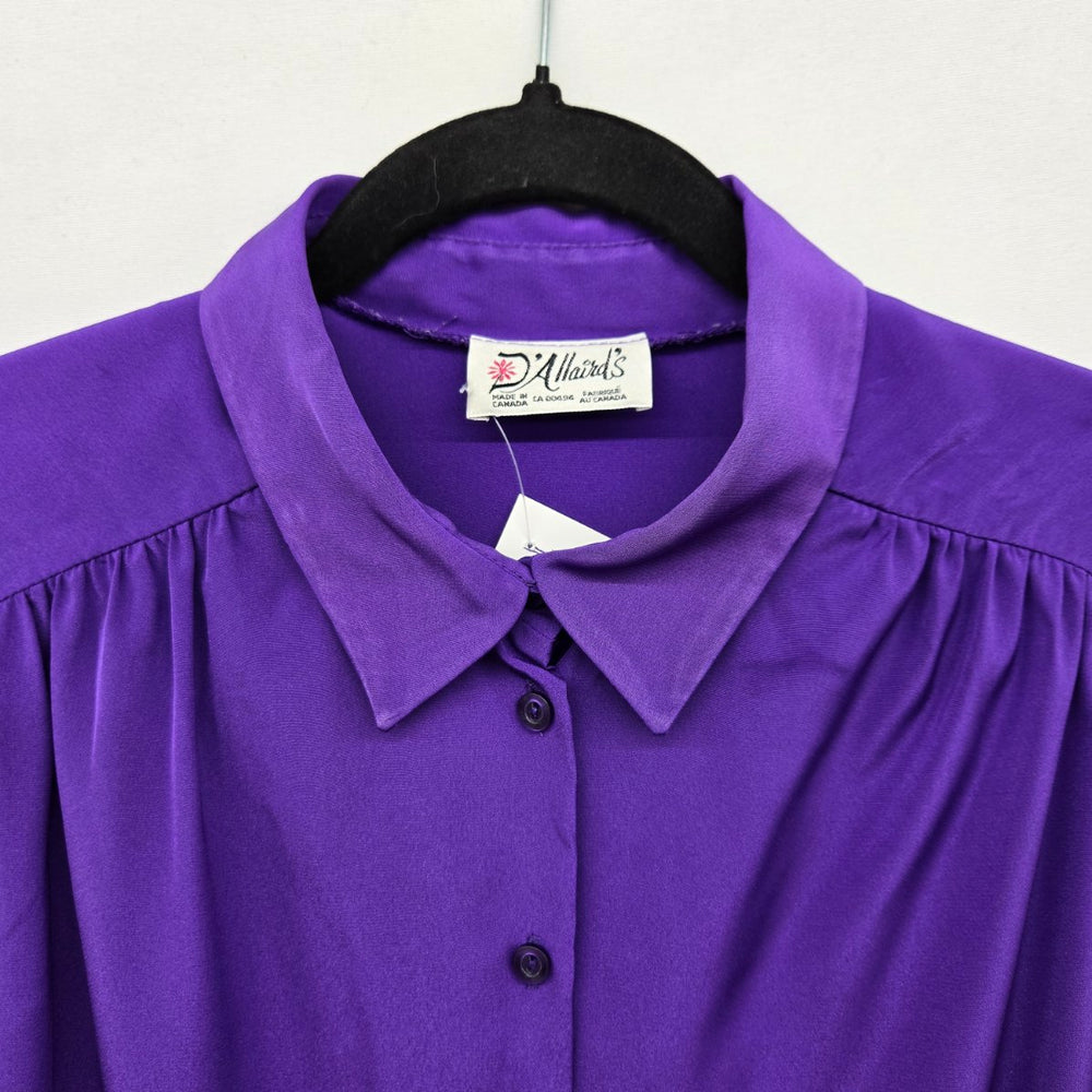 Vintage D'Allaird's Purple Button Front Blouse - Size M