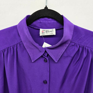Vintage D'Allaird's Purple Button Front Blouse - Size M
