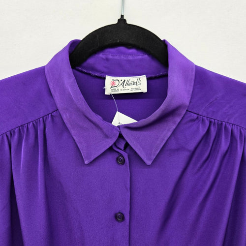 Vintage D'Allaird's Purple Button Front Blouse - Size M