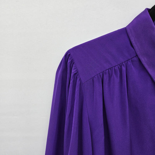 Vintage D'Allaird's Purple Button Front Blouse - Size M