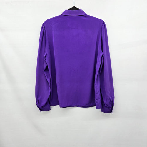 Vintage D'Allaird's Purple Button Front Blouse - Size M