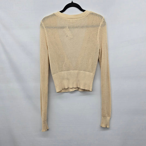 Tentree Cream Organic Cotton Open Knit Cropped Cardigan Sweater - Size XS
