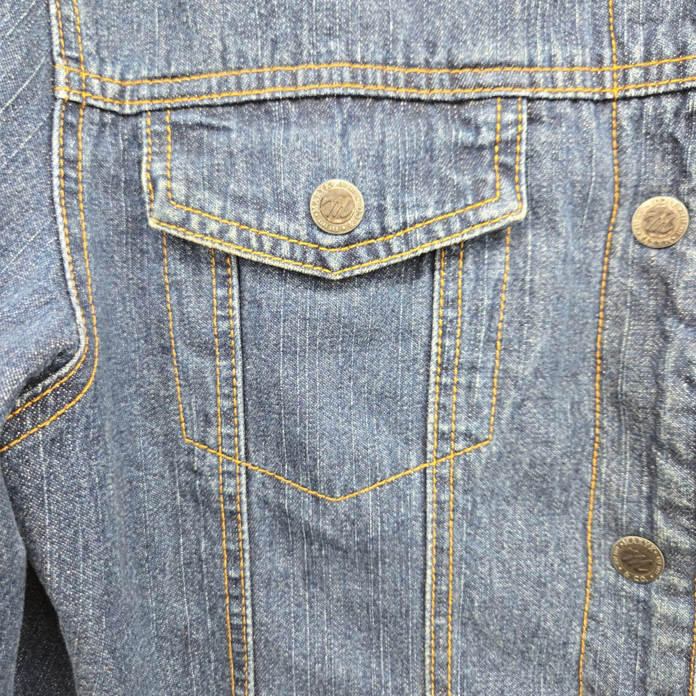 Vintage Maryk & Co. Blue Denim Jacket with Shearling Collar Size L