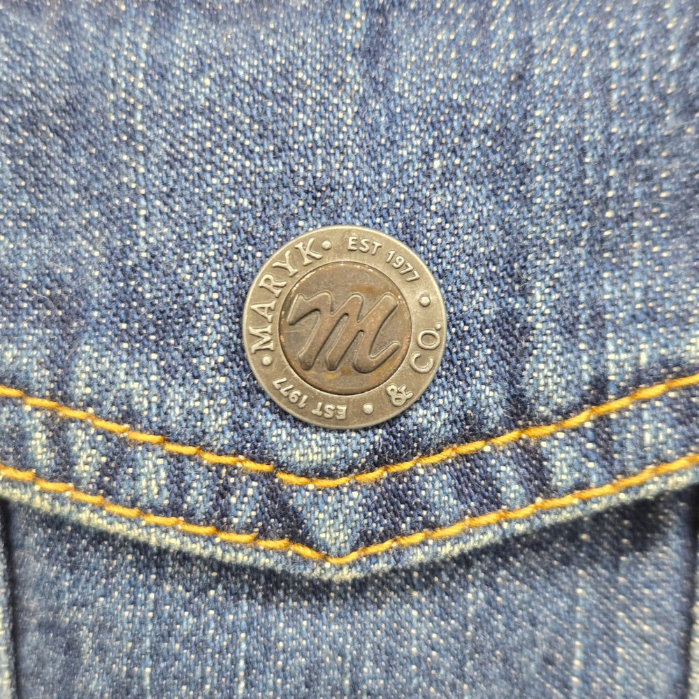 Vintage Maryk & Co. Blue Denim Jacket with Shearling Collar Size L