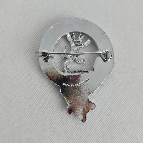 Vintage Scottish Clan Wildcat "Touch Not the Cat Bota Glove" Crest Brooch