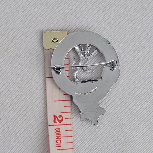 Vintage Scottish Clan Wildcat "Touch Not the Cat Bota Glove" Crest Brooch