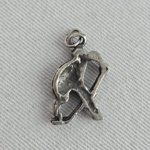 Vintage Sterling Silver Hockey Player Bracelet Charm Pendant