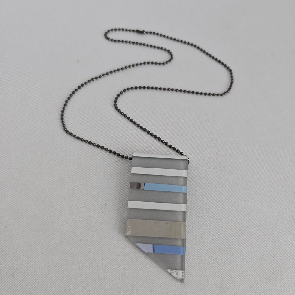 Color By Amber Geometric Striped Resin Pendant Necklace Ball Chain Jewelry