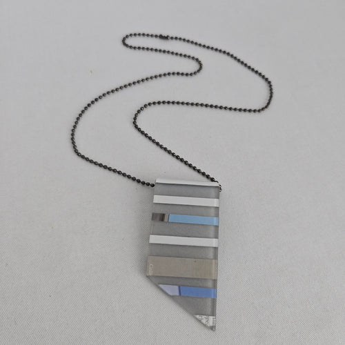Color By Amber Geometric Striped Resin Pendant Necklace Ball Chain Jewelry