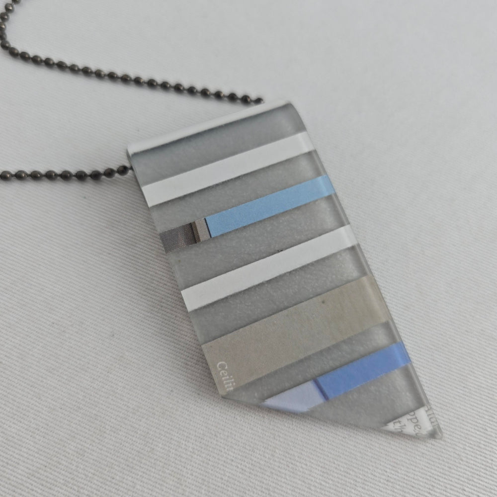 Color By Amber Geometric Striped Resin Pendant Necklace Ball Chain Jewelry