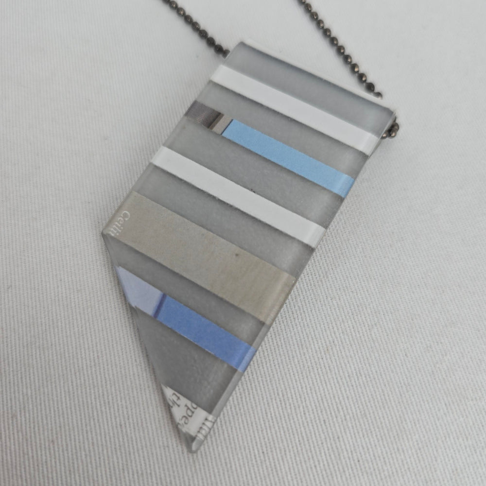 Color By Amber Geometric Striped Resin Pendant Necklace Ball Chain Jewelry