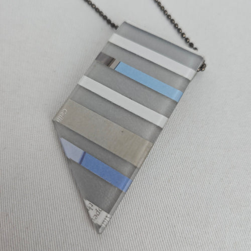 Color By Amber Geometric Striped Resin Pendant Necklace Ball Chain Jewelry