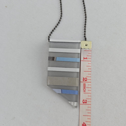 Color By Amber Geometric Striped Resin Pendant Necklace Ball Chain Jewelry