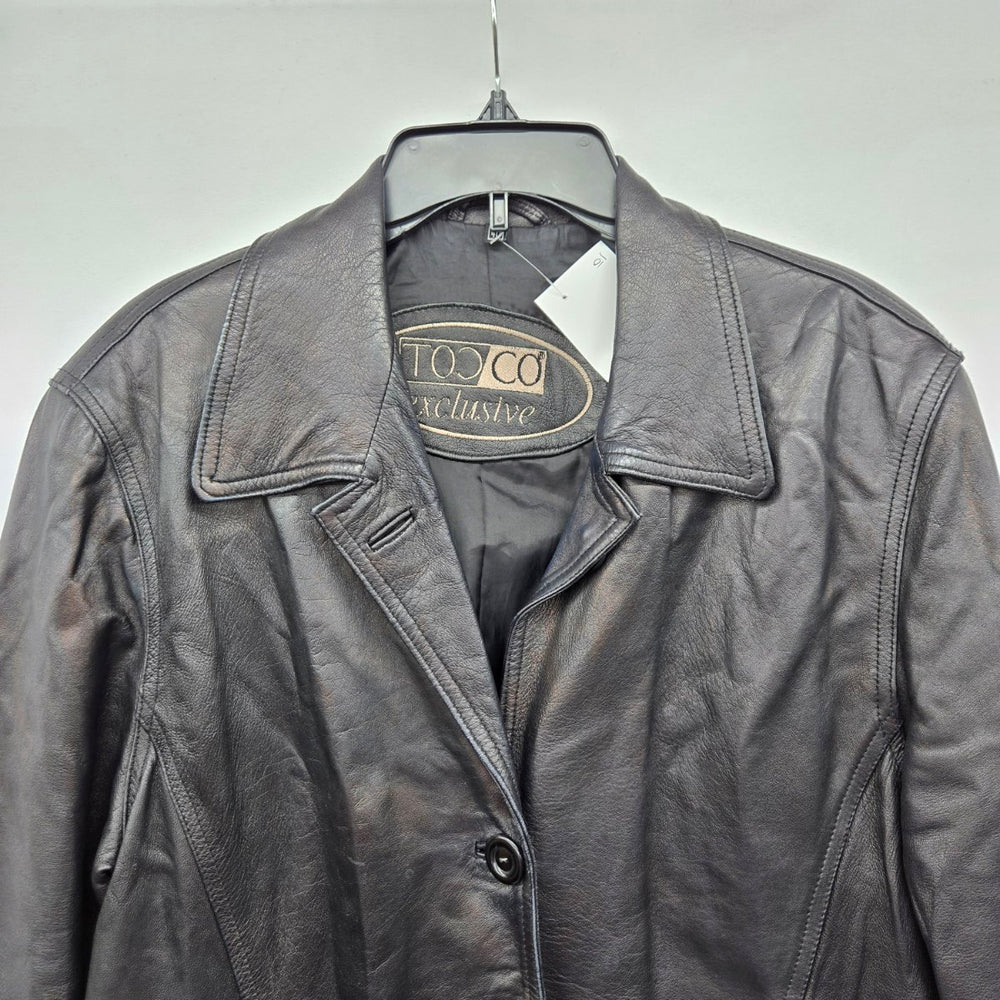 Vintage Tooco Exclusive Black Leather Jacket - Size 40
