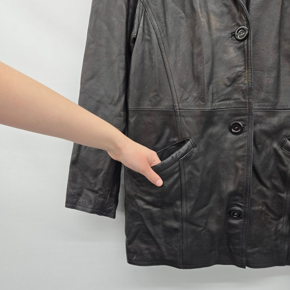 Vintage Tooco Exclusive Black Leather Jacket - Size 40