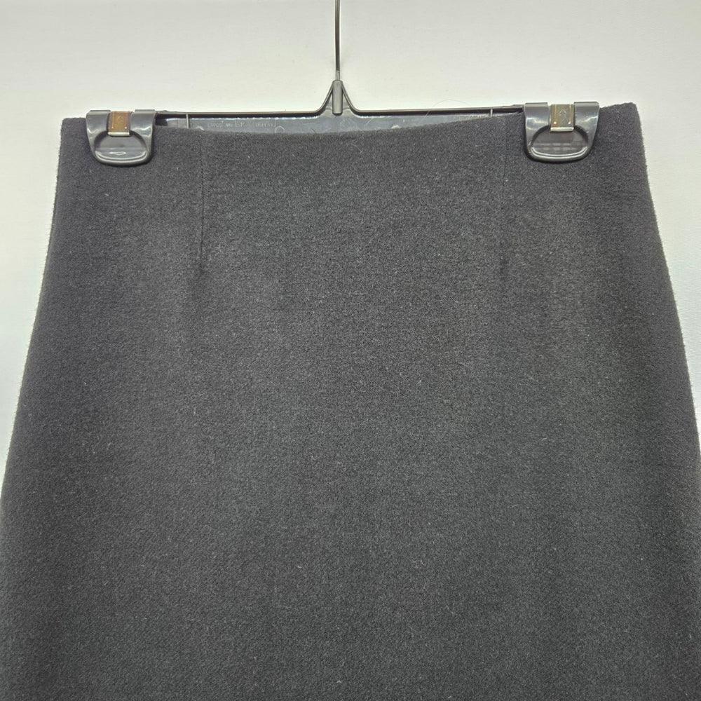 Ricki’s Black Wool Blend Maxi Skirt Fringe Hem Geometric Stripe -  Size 4