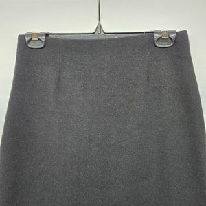 Ricki’s Black Wool Blend Maxi Skirt Fringe Hem Geometric Stripe -  Size 4