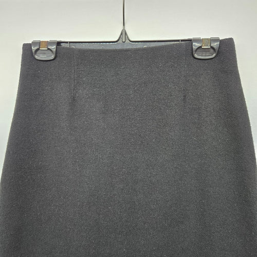 Ricki’s Black Wool Blend Maxi Skirt Fringe Hem Geometric Stripe -  Size 4