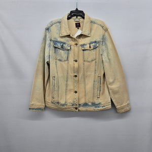 Vintage Boomboom Jeans Light Wash Denim Jacket with Pop Art Graphic Size L