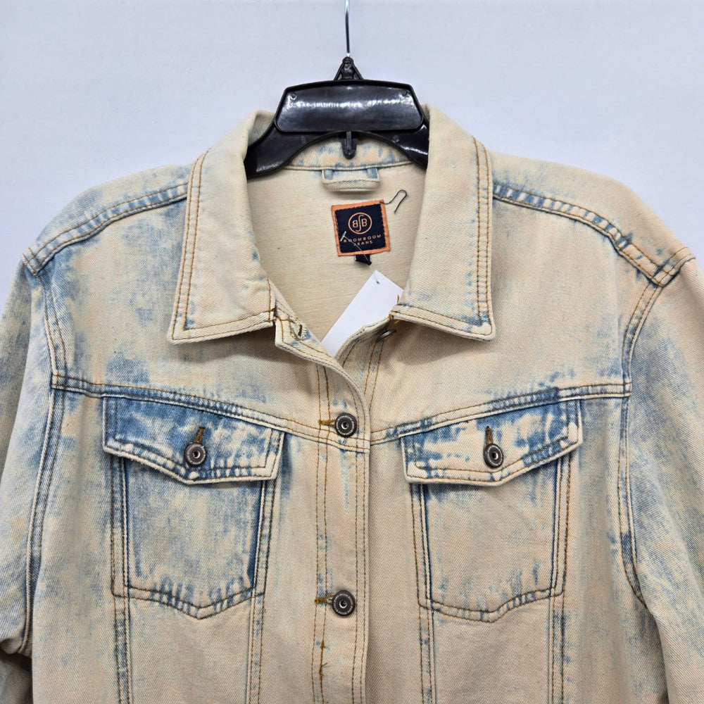 Vintage Boomboom Jeans Light Wash Denim Jacket with Pop Art Graphic Size L