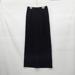 Vintage Smart Set Black Corduroy Maxi Skirt Long A-Line - Size 3