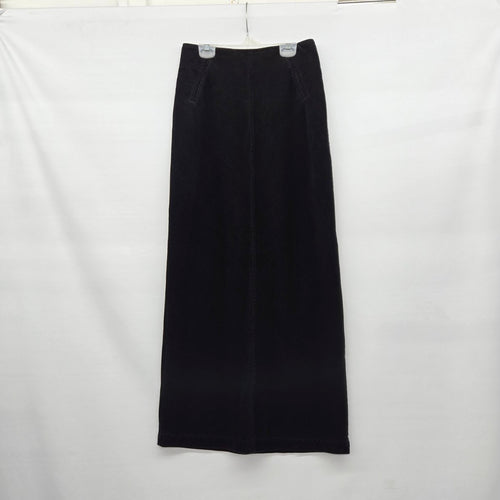 Vintage Smart Set Black Corduroy Maxi Skirt Long A-Line - Size 3