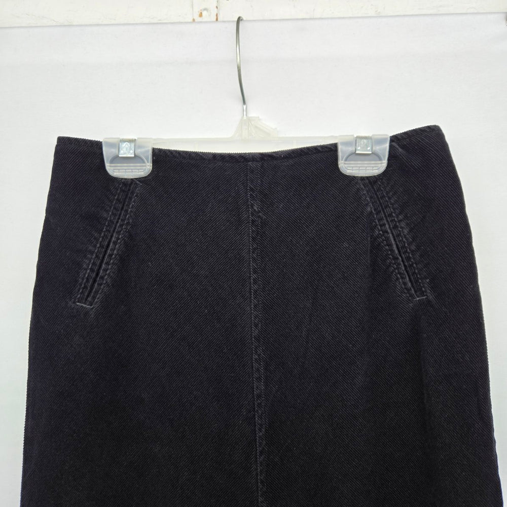 Vintage Smart Set Black Corduroy Maxi Skirt Long A-Line - Size 3