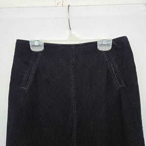 Vintage Smart Set Black Corduroy Maxi Skirt Long A-Line - Size 3