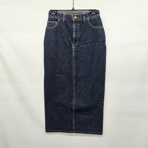 Vintage Denver Hayes Dark Blue Denim Midi Skirt Size 4