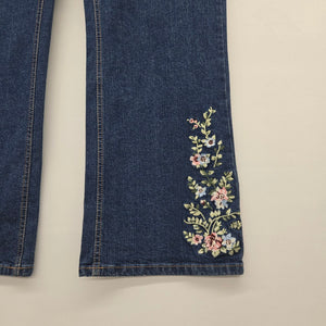 Vintage Northern Reflections Dark Blue Embroidered Bootcut Jeans - Size 16