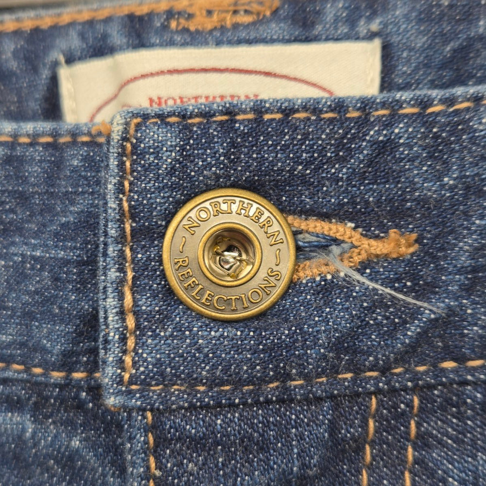 Vintage Northern Reflections Dark Blue Embroidered Bootcut Jeans - Size 16