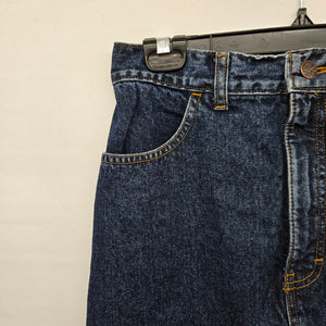 Vintage Denver Hayes Dark Blue Denim Midi Skirt Size 6
