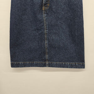 Vintage Denver Hayes Dark Blue Denim Midi Skirt Size 6