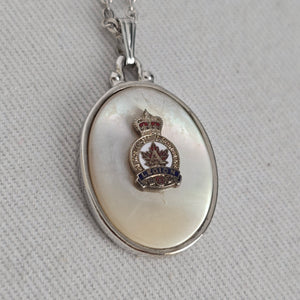 Royal Canadian Legion Mother of Pearl Pendant Necklace