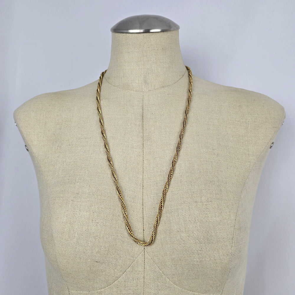 Vintage German FBM Amerik Gold Filled Rope Chain Necklace - 28"