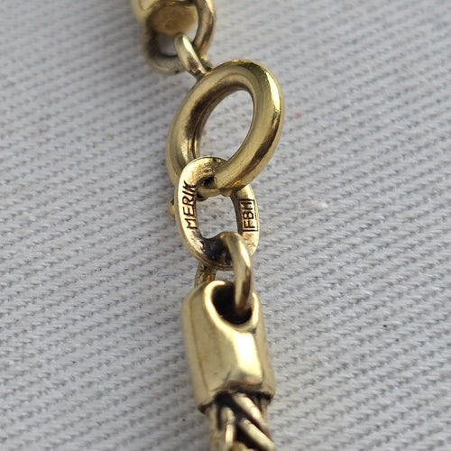 Vintage German FBM Amerik Gold Filled Rope Chain Necklace - 28"