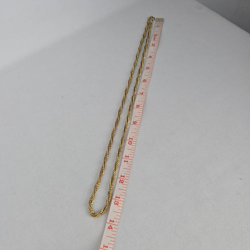 Vintage German FBM Amerik Gold Filled Rope Chain Necklace - 28"