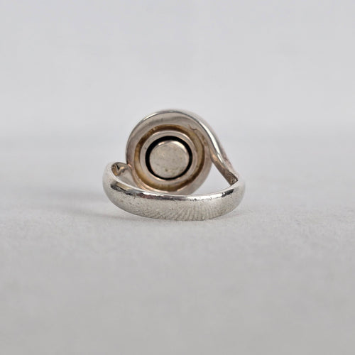 Vintage Sterling Silver Kameleon Pearl Crystal Interchangeable Ring 925 Jewelry